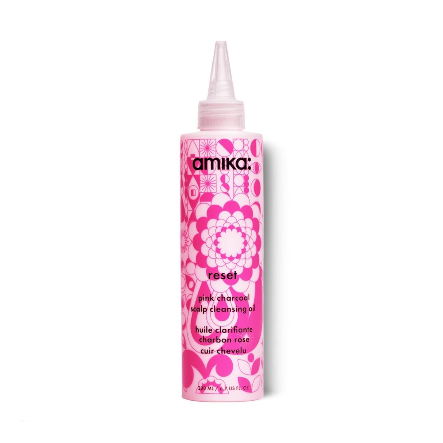 Amika Reset Pink Charcoal Scalp Cleansing Oil 6.7 oz - Amika | Available at The Secret Garden Salon & Spa, Marlboro, NJ