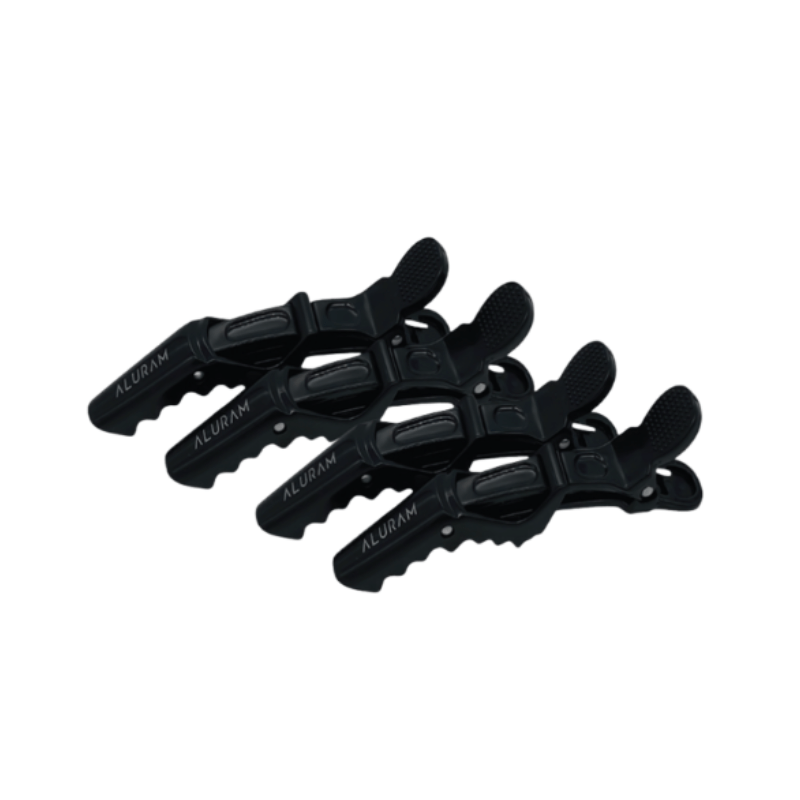 Aluram Alligator Clips Black Pack of 4 - Aluram | Available at The Secret Garden Salon & Spa, Marlboro, NJ