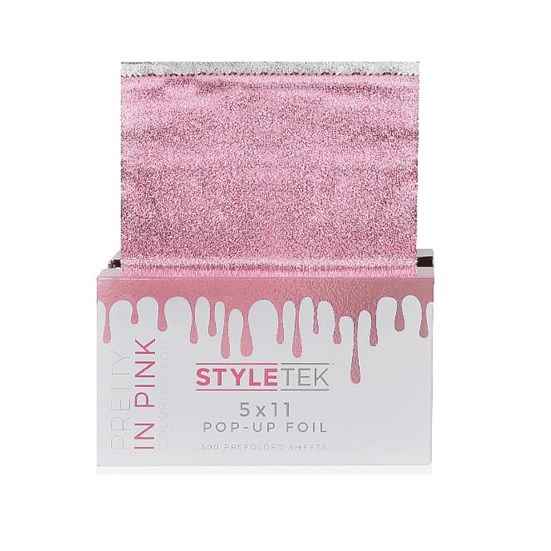 Styletek Pretty In Pink Embossed Pop-Up Foil 500ct 5x11 - Styletek | Available at The Secret Garden Salon & Spa, Marlboro, NJ