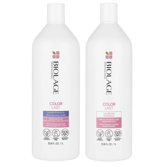Biolage ColorLast Purple Shampoo and ColorLast Conditioner 33.8oz Liter Duo