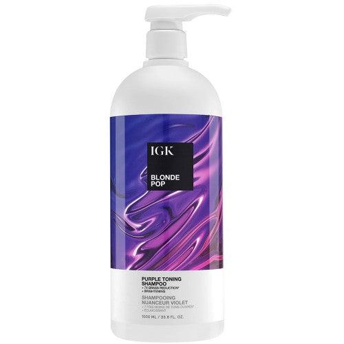 IGK BLONDE POP Purple Toning Shampoo 33.8oz - The Warehouse Salon | Available at The Secret Garden Salon & Spa, Marlboro, NJ