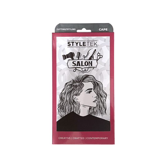 Styletek Solid Black Smooth Cutting Cape 45x60 - Styletek | Available at The Secret Garden Salon & Spa, Marlboro, NJ