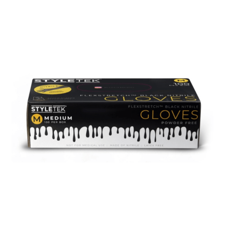 Styletek Black Nitrile Gloves 100pk - Styletek | Available at The Secret Garden Salon & Spa, Marlboro, NJ