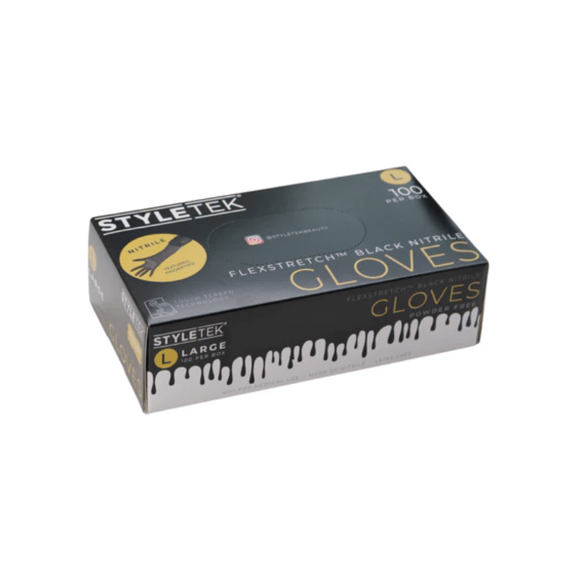 Styletek Black Nitrile Gloves 100pk - Styletek | Available at The Secret Garden Salon & Spa, Marlboro, NJ