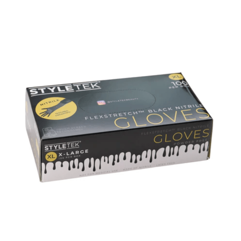 Styletek Black Nitrile Gloves 100pk - Styletek | Available at The Secret Garden Salon & Spa, Marlboro, NJ