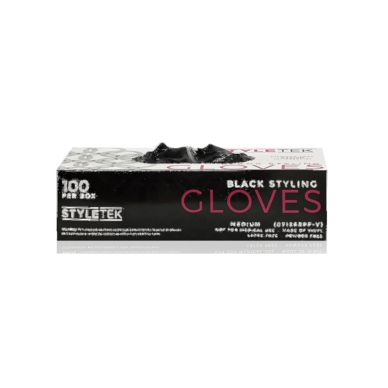 Styletek Black Powder Free Gloves 100ct - Styletek | Available at The Secret Garden Salon & Spa, Marlboro, NJ