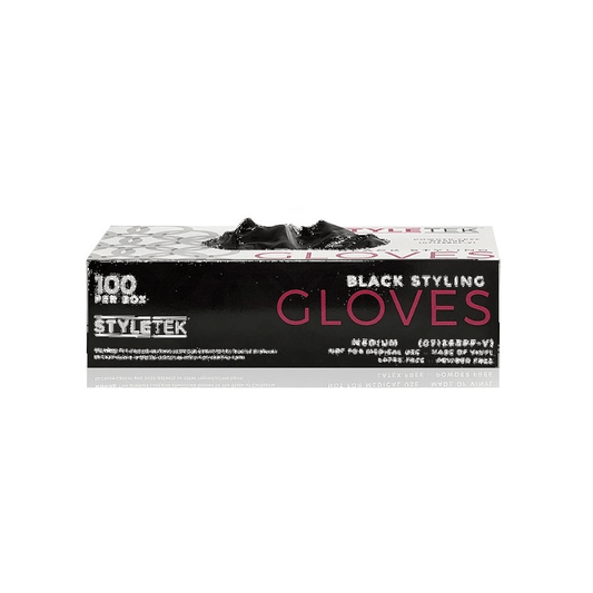 Styletek Black Powder Free Gloves 100ct - Styletek | Available at The Secret Garden Salon & Spa, Marlboro, NJ