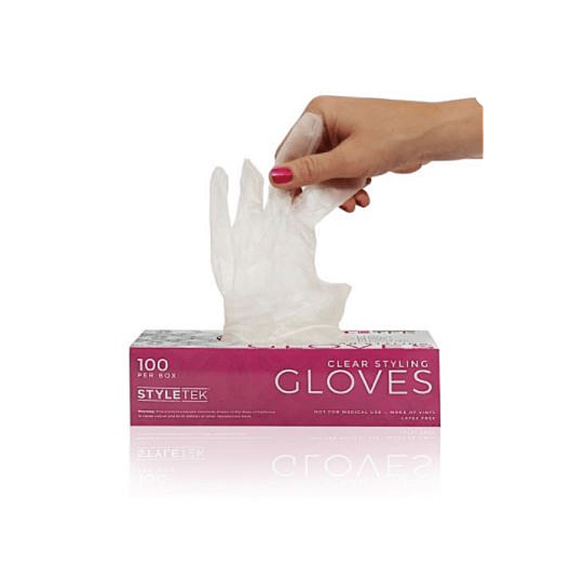 Styletek Clear Vinyl Powder Free Gloves - Styletek | Available at The Secret Garden Salon & Spa, Marlboro, NJ