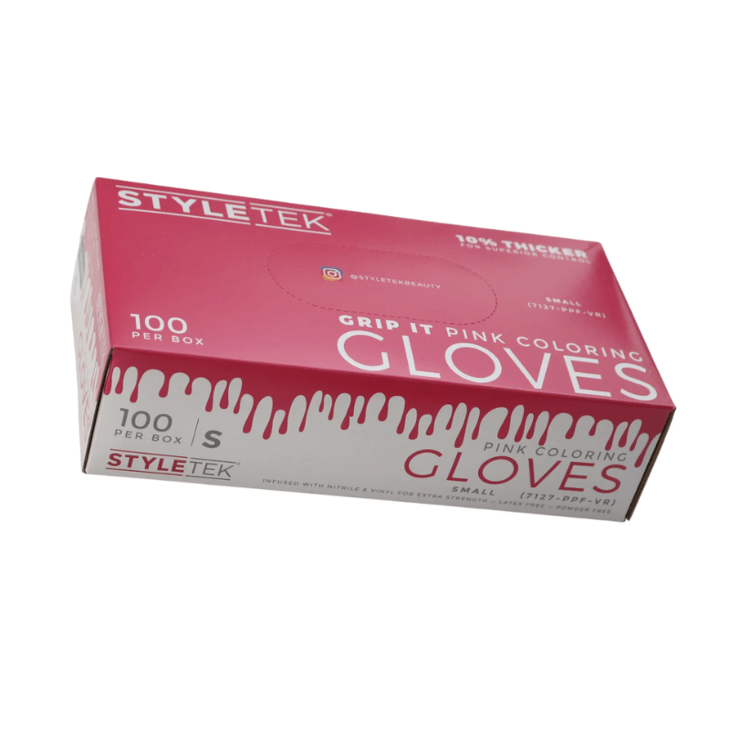 Styletek Pink Powder Free Gloves 100pk - Styletek | Available at The Secret Garden Salon & Spa, Marlboro, NJ
