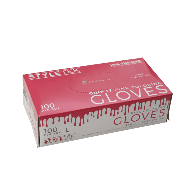 Styletek Pink Powder Free Gloves 100pk - Styletek | Available at The Secret Garden Salon & Spa, Marlboro, NJ