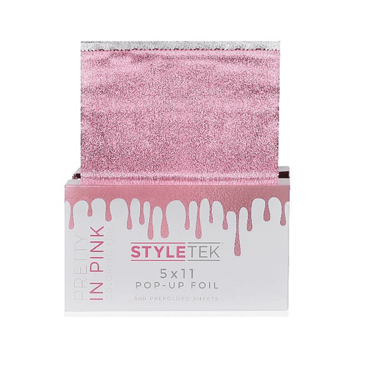 Styletek Pretty In Pink Embossed Pop-Up Foil 500ct 5x11 - Styletek | Available at The Secret Garden Salon & Spa, Marlboro, NJ