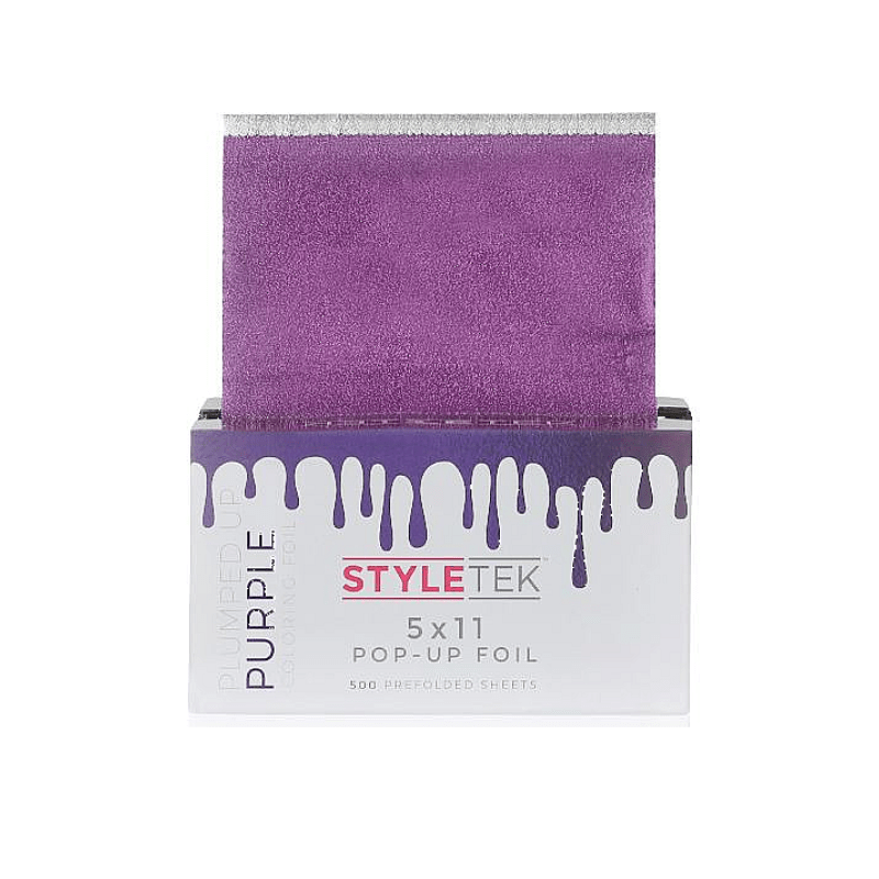 Styletek Plumped Up Purple Embossed Pop-Up Foil 500ct 5x11 - Styletek | Available at The Secret Garden Salon & Spa, Marlboro, NJ