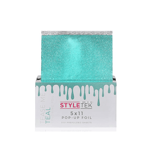 Styletek Tease Me Teal Embossed Pop-Up Foil 500ct 5x11 - Styletek | Available at The Secret Garden Salon & Spa, Marlboro, NJ